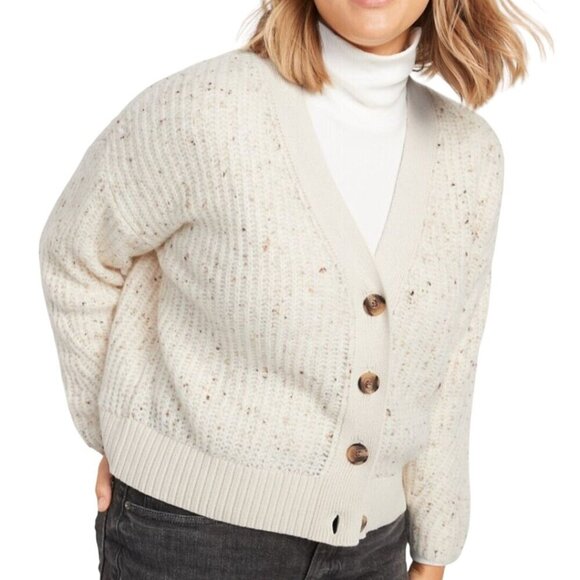 Old Navy Cozy Shaker-Stitch Button-Front Speckled Cardigan Sweater Size 2X - Picture 1 of 11